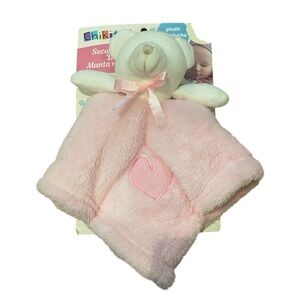 Chikitoe Lovey Teddy Bear Pink Heart Security Blanket Baby Girl Soft Cuddle Toy